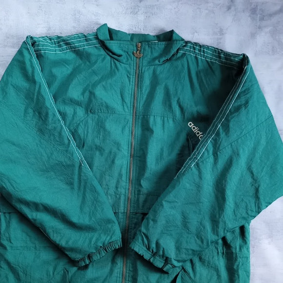 Vintage 90s Adidas Green Long Essential Winter Jacket Unisex