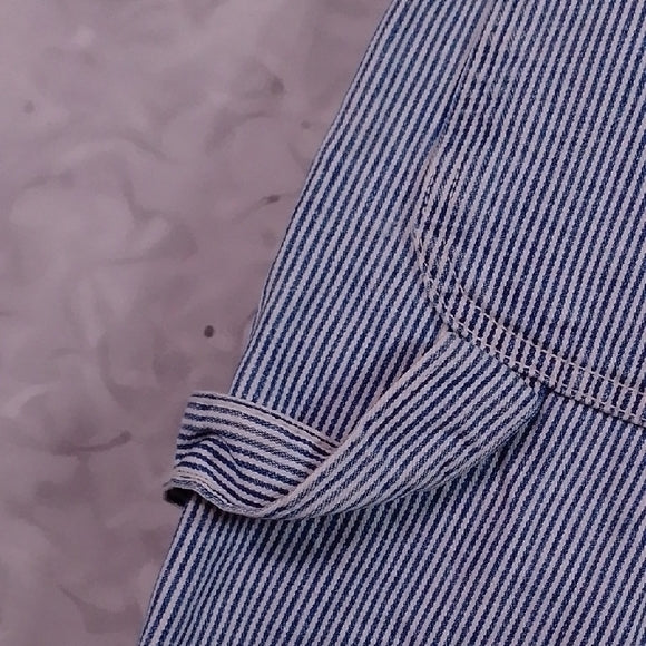 Vintage 1996 Bluenotes Train Conductor Railroad Striped Demim Overalls Workwear