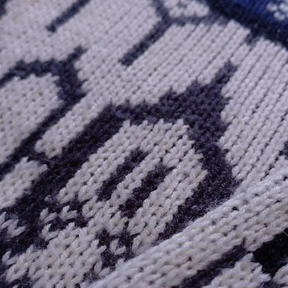 VINTAGE 90s Patterned Sweater in Cream and Black