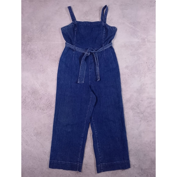 Stylish Modern Denim Overalls With Belt Workwear