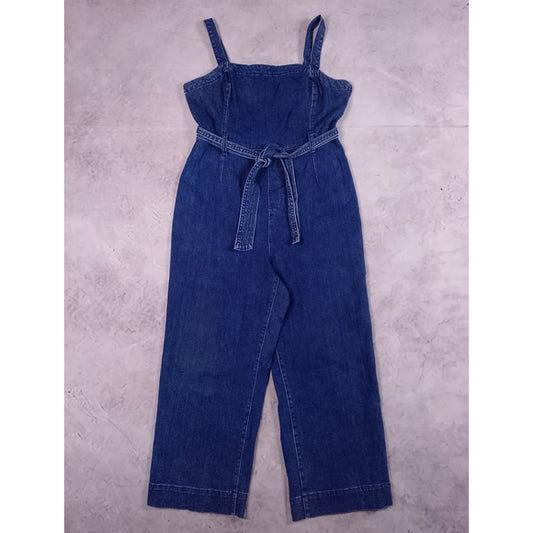 Stylish Modern Denim Overalls With Belt Workwear