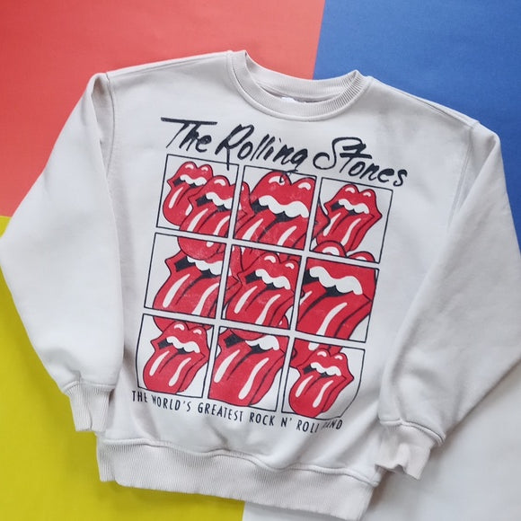 The Rolling Stones x Zara The World's Greatest Rock Band Graphic Sweater Crewnec