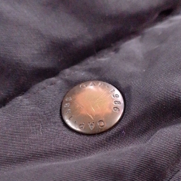 baby GAP Kids Black Hooded Jacket with Faux Fur Trim