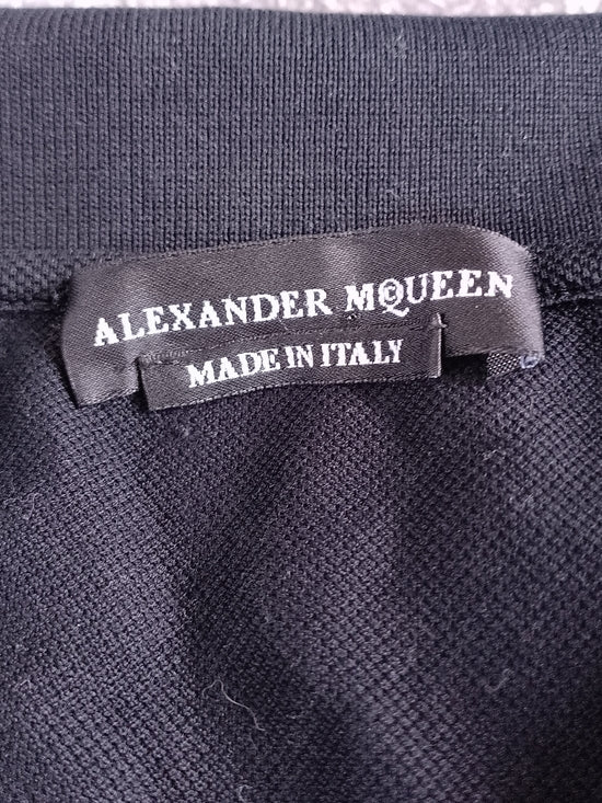 Alexander McQueen Black Polo Shirt with Skull Embroidery
