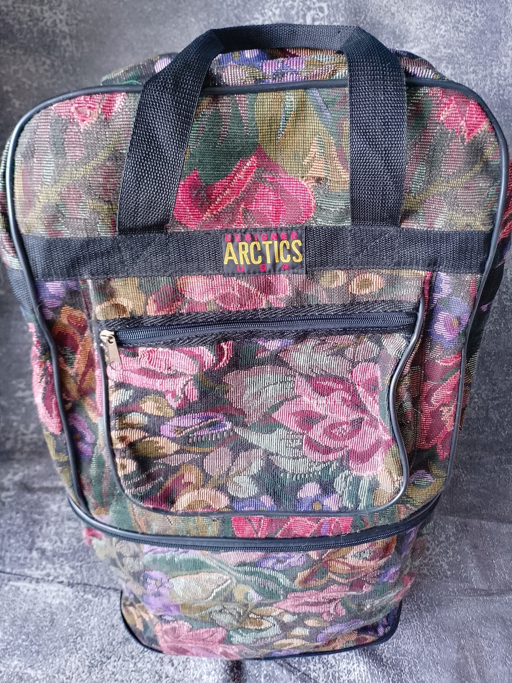 Vintage ARCTICS USA Floral Tote Travel Bag - Expandable