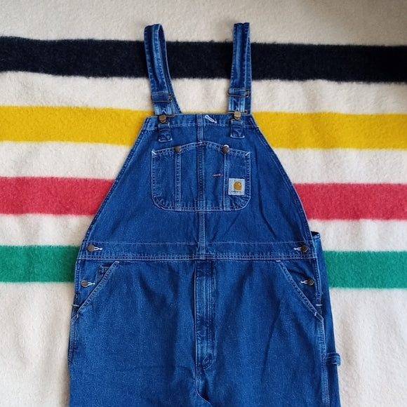 Carhartt Blue Denim Overalls Hammer Loop MENS UNISEX