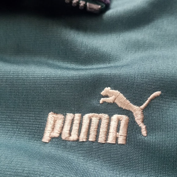 Vintage 1980s Puma Basketball Warm-Up Track Style Zip-Up Jacket