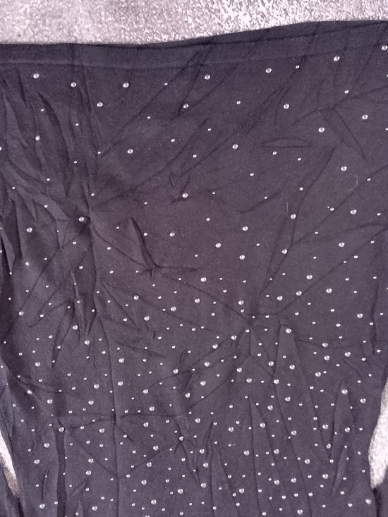 Black Long Sleeve Knit Dress with Silver Studs