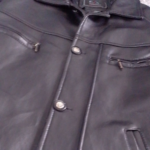 Vintage Classic Style Black Leather Jacket