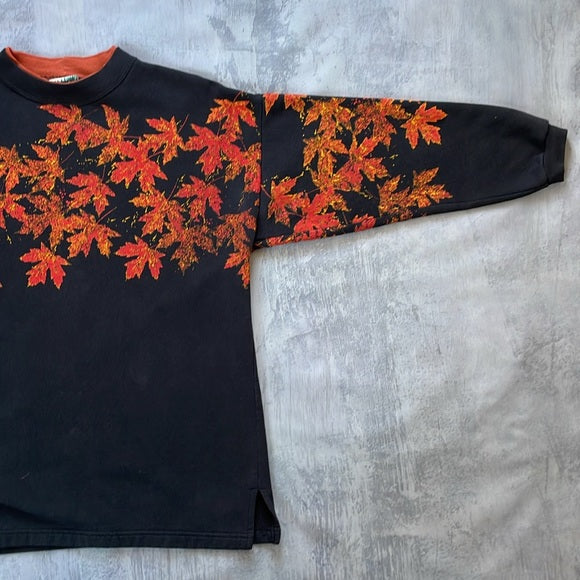 Vintage 90s Falling Autumn Leaves Coldwater Creek Crewneck Sweater Unisex