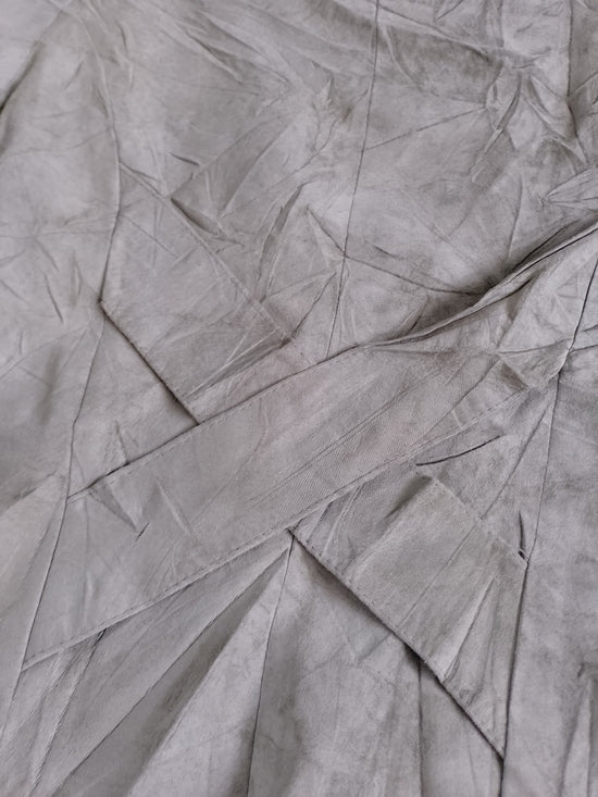 Vintage Danier Taupe Leather Button-Front Short Sleeve Jacket