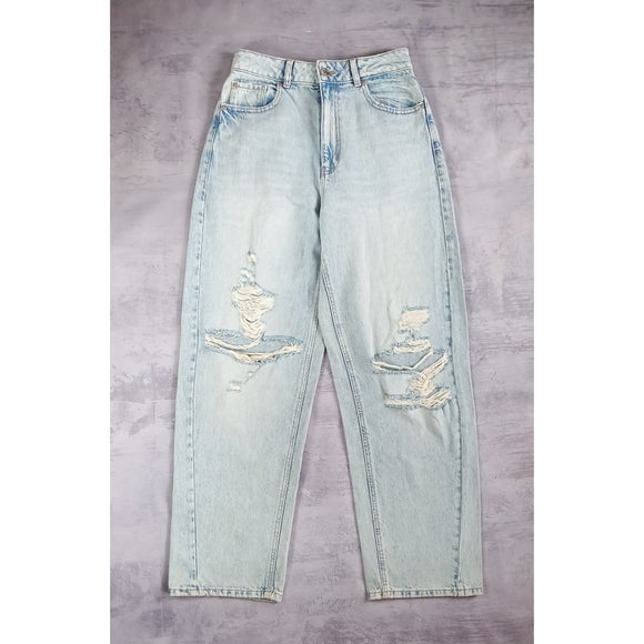 Garage Mom Baggy Denim Distressed Jeans