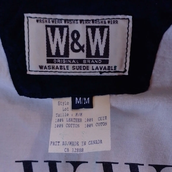 SKOTTS SUEDE WASH & WEAR LEATHER BLUE ZIPPER VEST