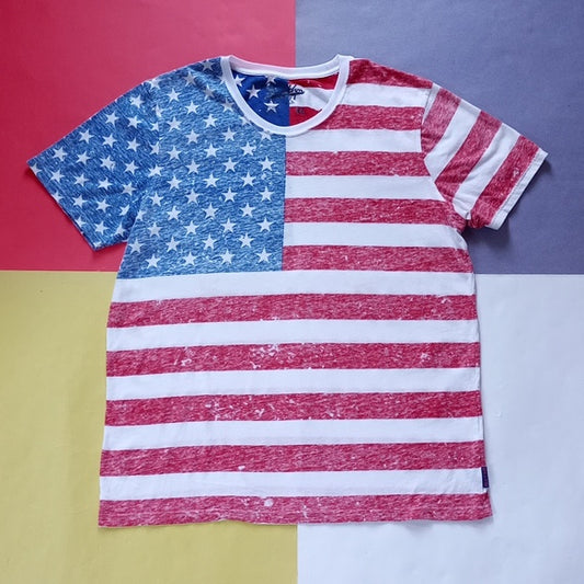 Big American Flag Faded T-Shirt unisex Brooklyn Cloth