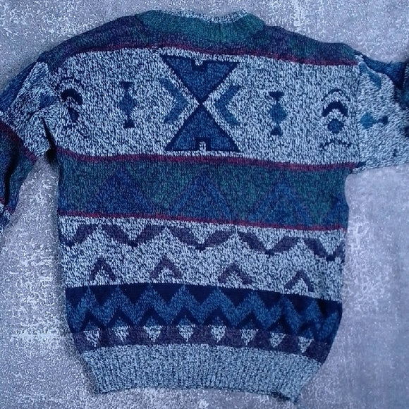 Vintage 90s Michael Gerald Patterned Sweater Uncle Phil Ugly Grandpa