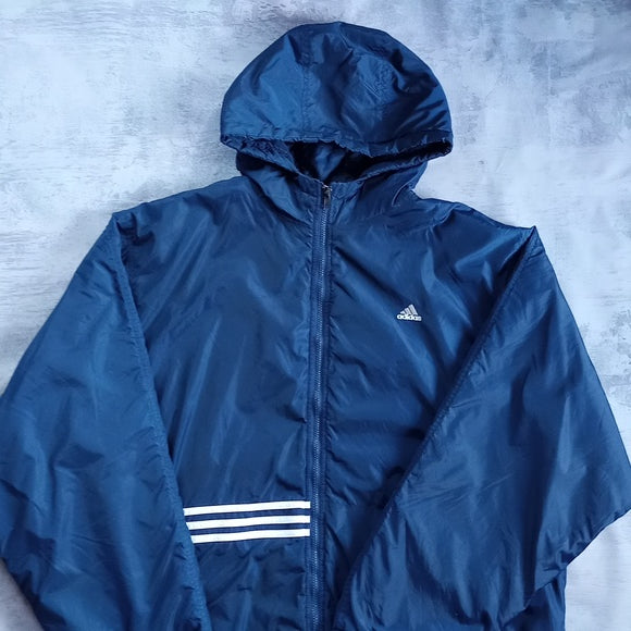 Vintage 90s Adidas Blue Stripes Blue Essential Winter Jacket
