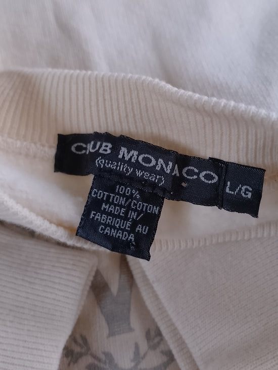 Vintage Club Monaco Cream Logo Crewneck Sweater