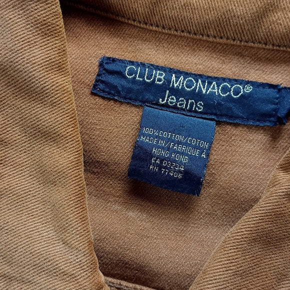 Vintage 90s Club Monaco Jeans Denim Brown Vest