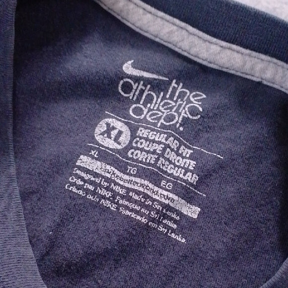 Nike JUST DO IT Dark Blue Tee with Neon Green Graphic