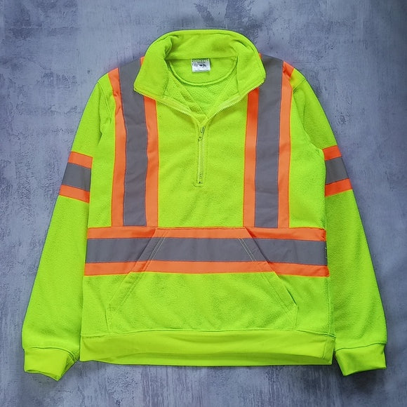 Vintage Construction Workers Neon Reflections Half Zip Sweater