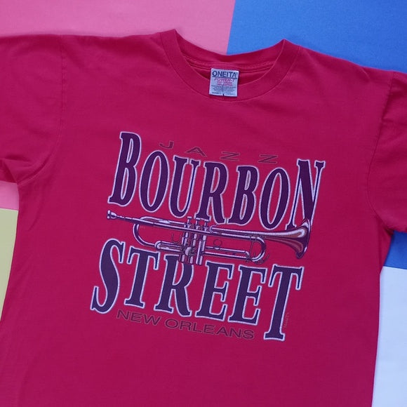 Vintage ONEITA Jazz Bourbon Street New Orleans Graphic Single Stitch T-Shirt