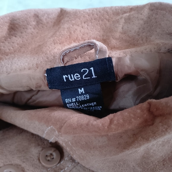 Rue21 Tan Suede Leather Belted Jacket