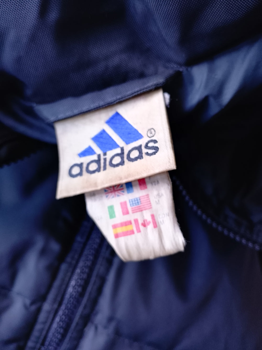 Vintage Adidas Navy Blue Puffer Jacket