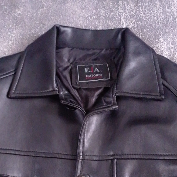 Vintage Classic Style Black Leather Jacket