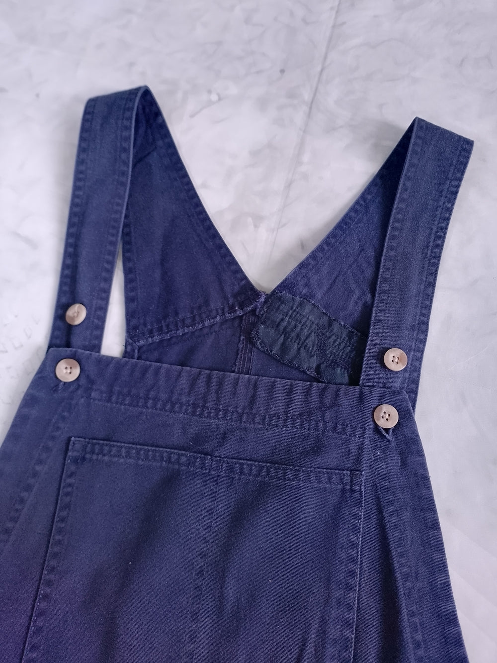 Vintage 90s Navy Blue Short Overalls