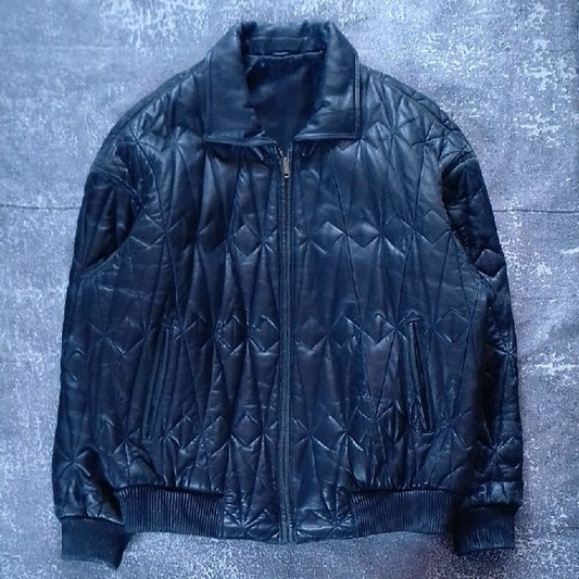 VINTAGE LEATHER Black Quilted Jacket