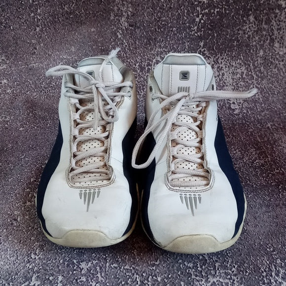 Nike Shox BB4 White Silver Navy Shoes AT7843-100 Vince Carter