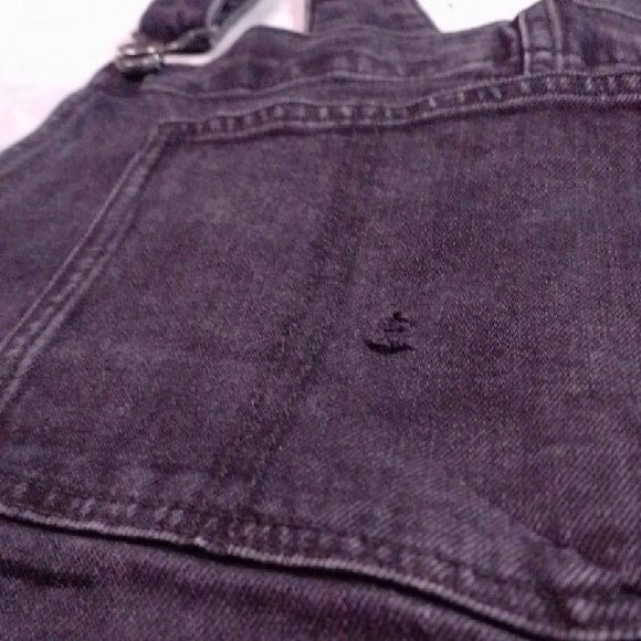 Stylish Modern Black Denim Overalls Workwear
