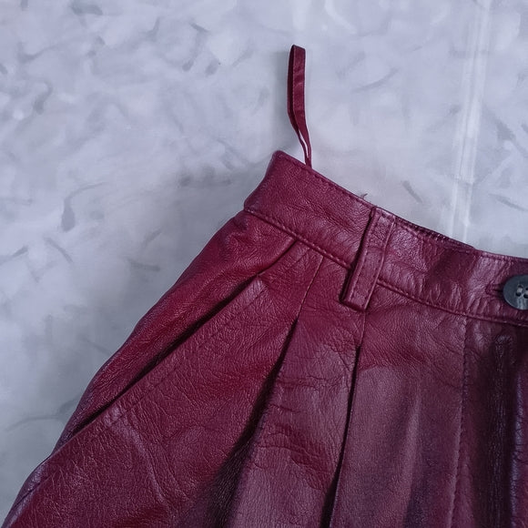 Vintage 90s NANCY HELLER Burgundy Leather Pants