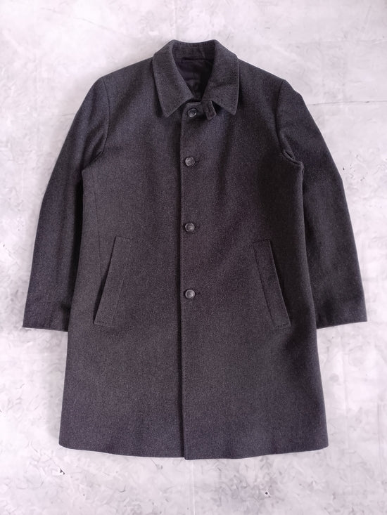 HUGO BOSS WOOL Men's Charcoal CASHMERE PEA COAT