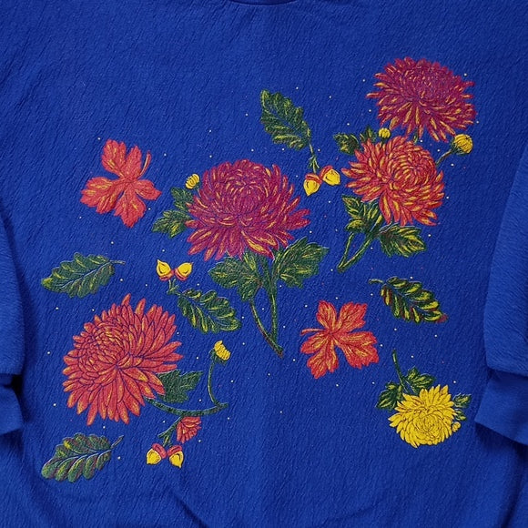 Vintage 90s Floral Flowers Sloppy Joes Sweater Unisex