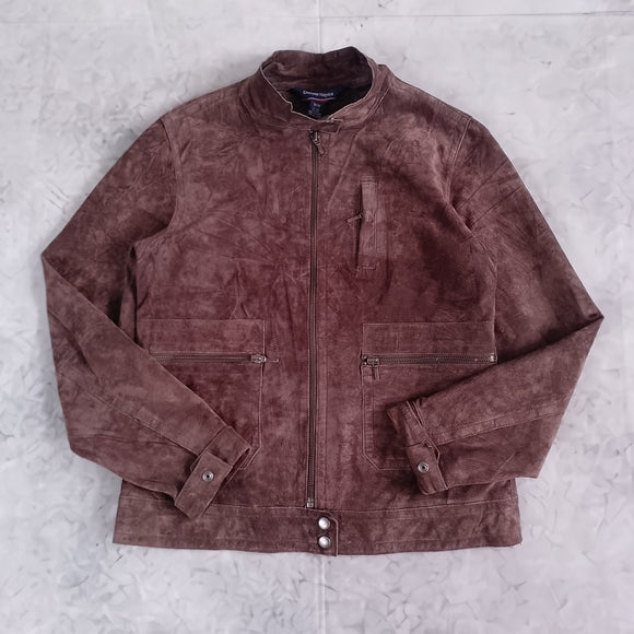 Denver Hayes Men's Suede Zip-Up Jacket - Brown