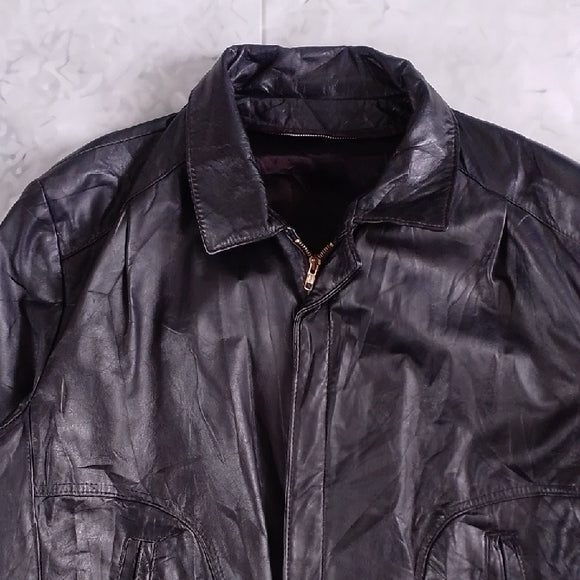 Vintage R. Sherman Men's Black Leather Jacket
