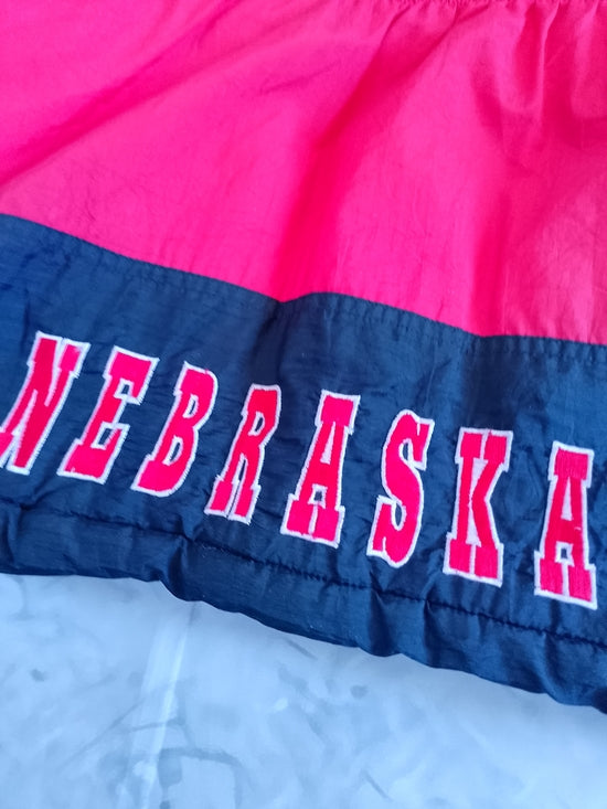 Vintage 90s Nebraska Huskers Hooded Jacket Starter Style Mighty Mac