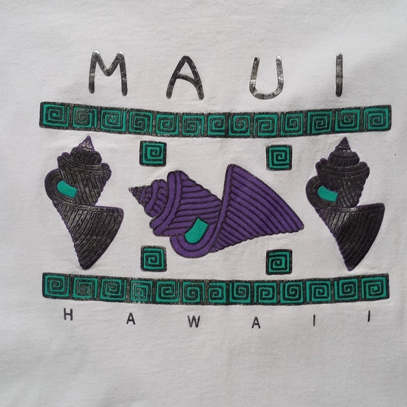 Vintage 90s Maui Hawaii SHELLS Single Stitch T-Shirt UNISEX