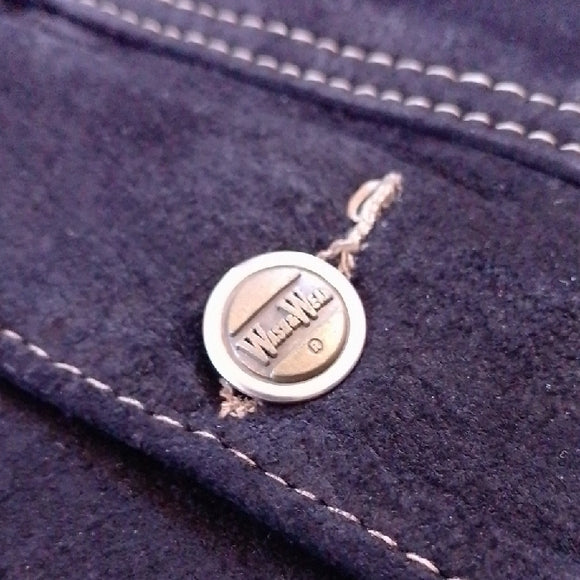 SKOTTS SUEDE WASH &amp; WEAR LEATHER BLACK VEST