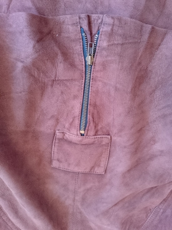 Vintage Dimitri Rust Suede/Leather Long Jacket