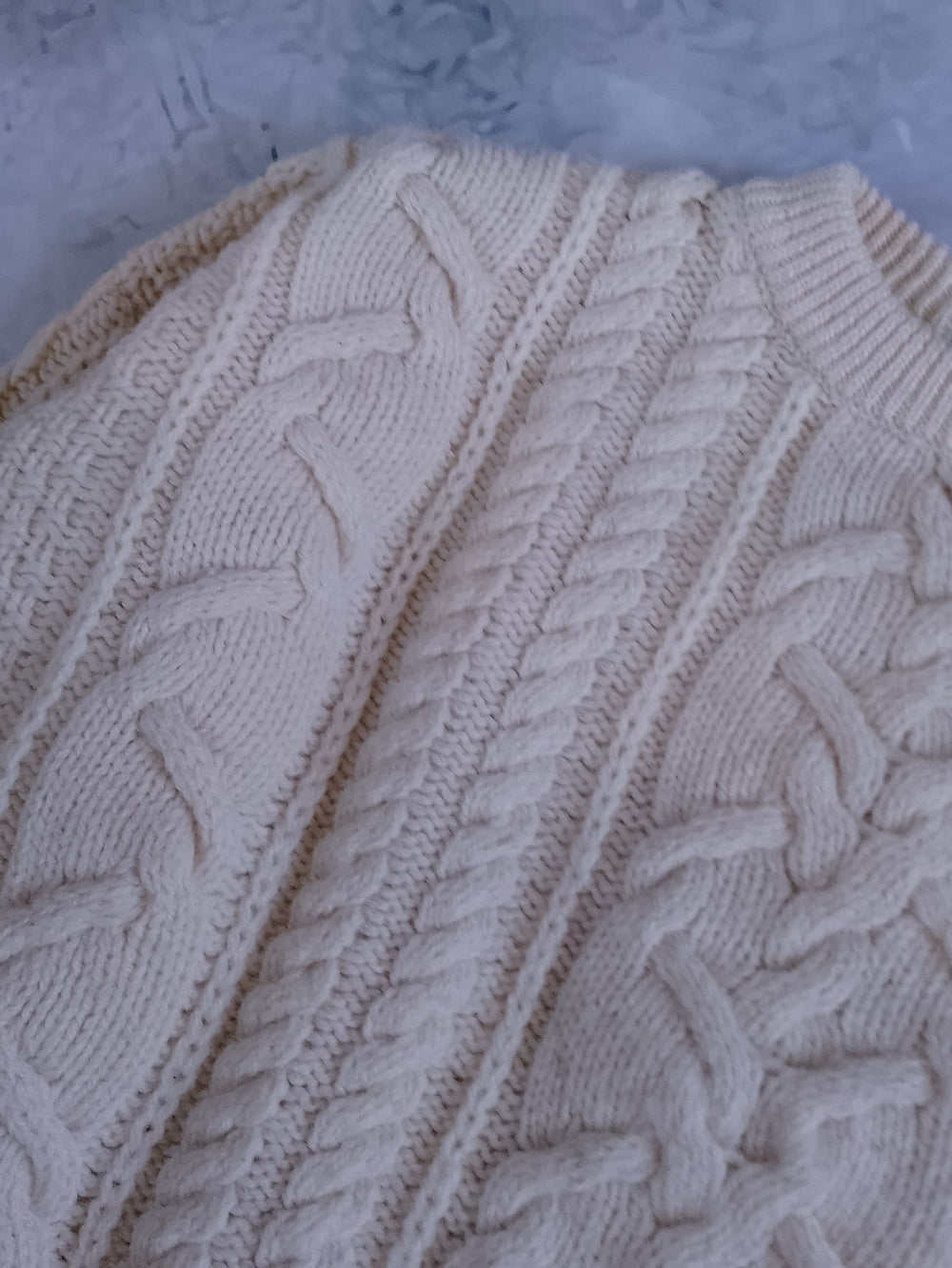 Vintage BROGUE Cream Cable Knit Sweater