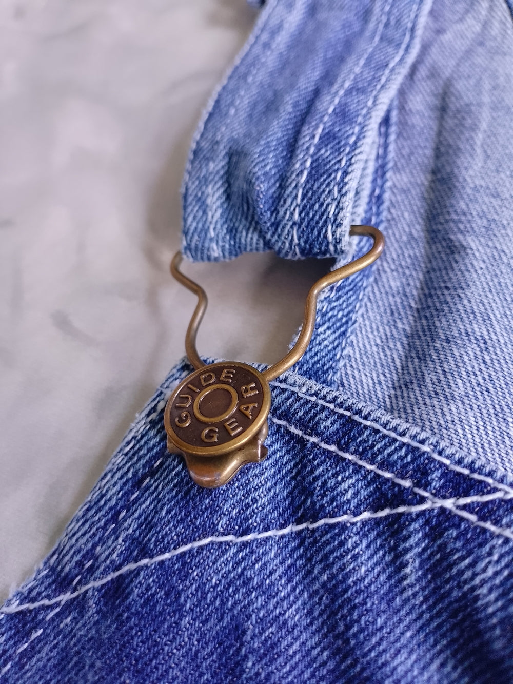 Vintage 90s Denim Overalls Workwear BLUE GUIDE GEAR