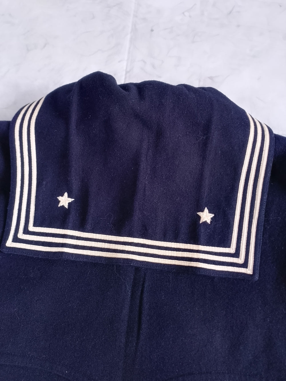 Vintage U.S. Navy Womens Blue Dress Jumper 100% Wool Cracker Jack Uniform Top