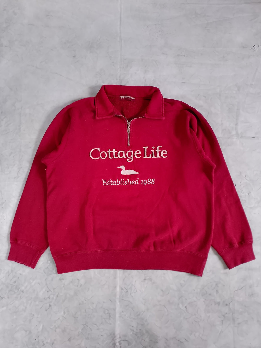 Vintage Cottage Life Loon Red Sweater