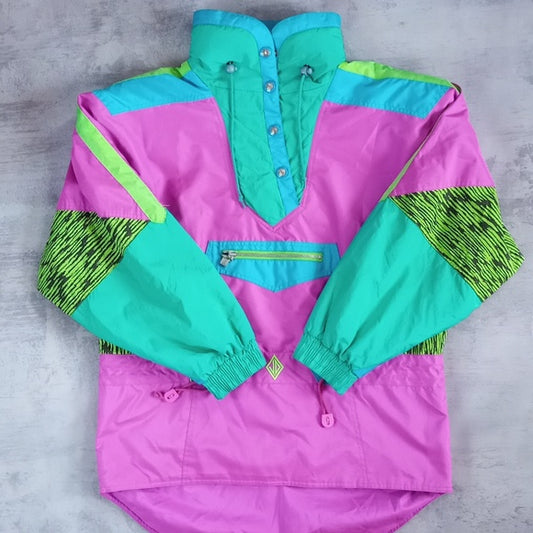 Vintage 90s FUNKY PATTERN COLOR BLOCK NEON JD SUN VALLEY SKI JACKET UNISEX