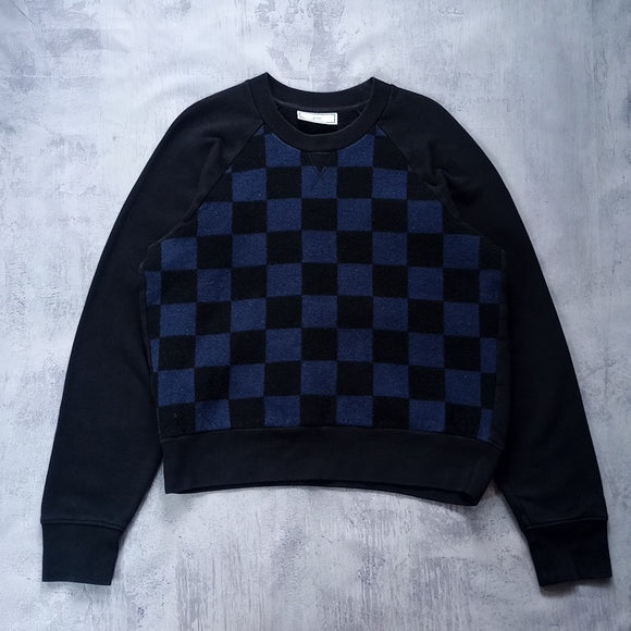 ami Alexandre Mattiussi Checkered Wool Sweater Blue H16J010.20