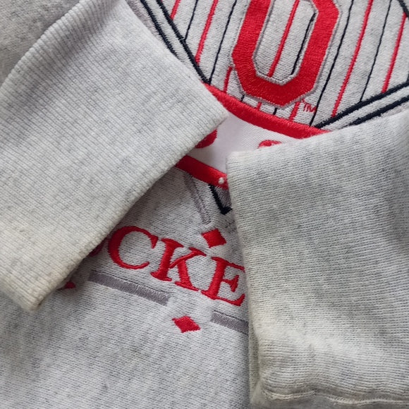 Vintage 90s Ohio State Embroidered Buckeyes Crewneck Sweater