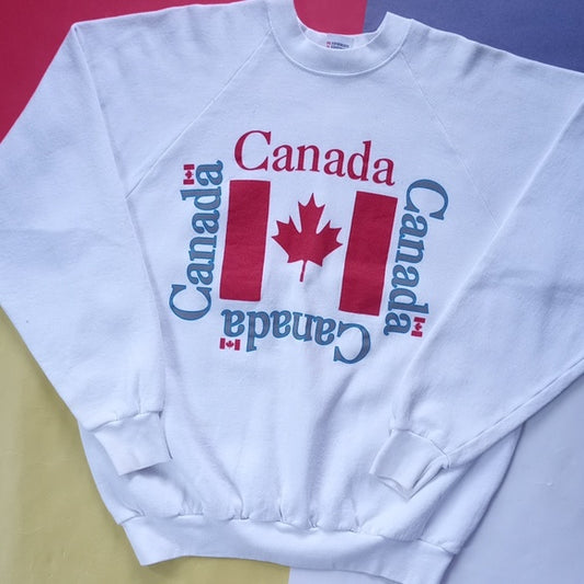 Vintage 90s CANADA & Flag Tourist Sweater Unisex