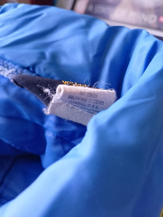 Vintage 70s Mens Large Michelin Man Tires Striped Full Zip Puffer Jacket USA